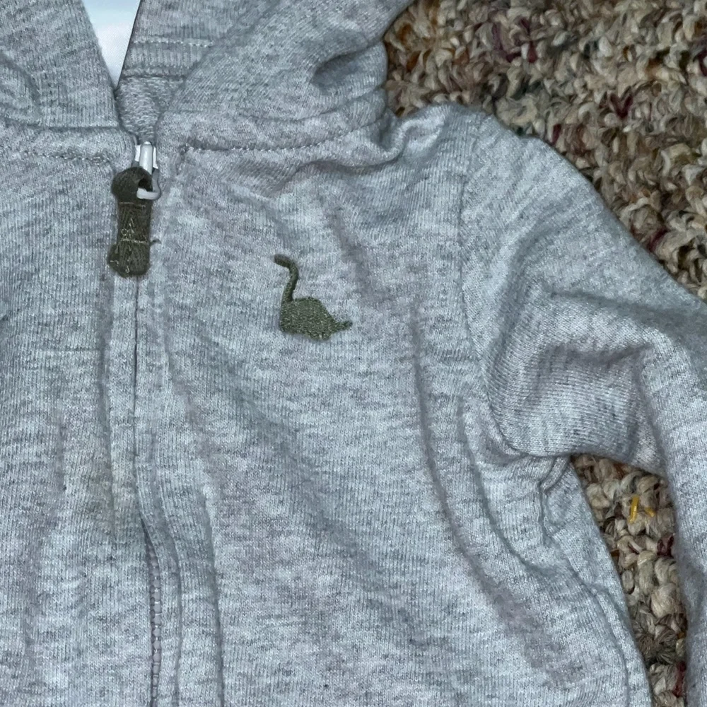 Boys, girls sweater 6 months Carter's Light Gray Dinosaur Hoodie‎